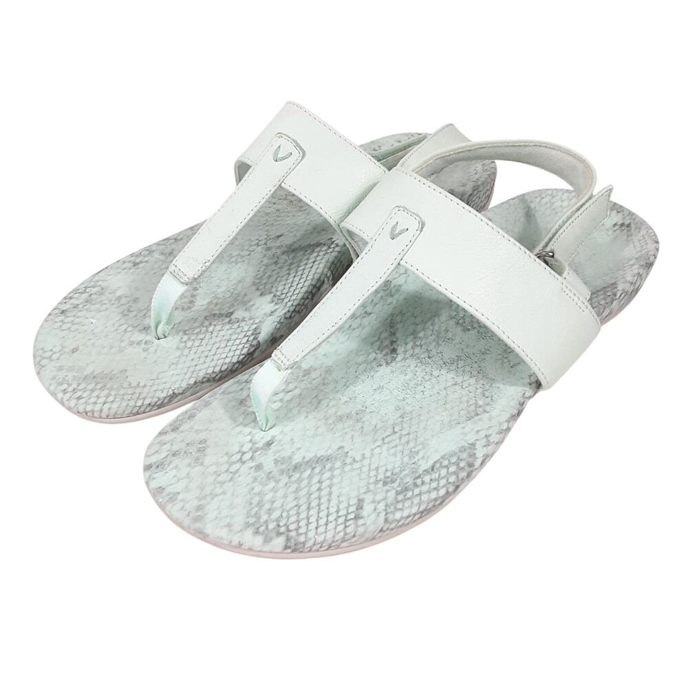 Vionic Tala T Strap Sandals Leather Mint Green Toe Strap Womens 10 Slingback